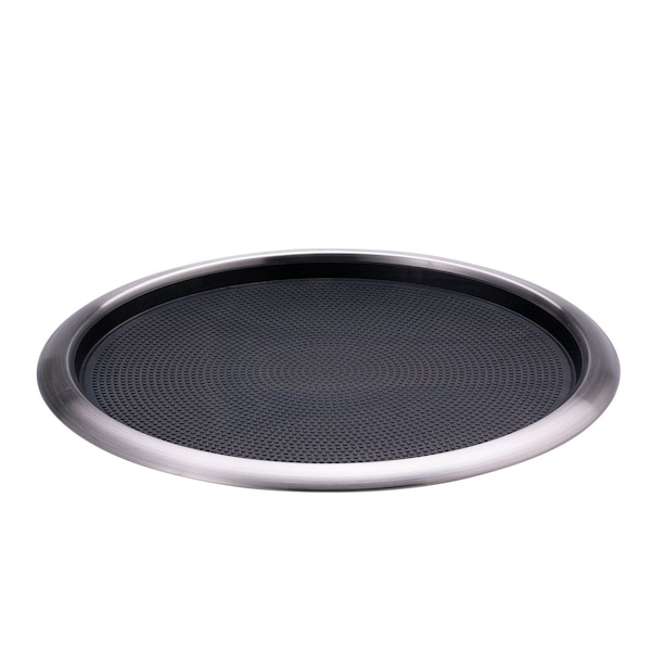 Tray with Removable Insert, 14" Round, Stainless Steel , Brushed